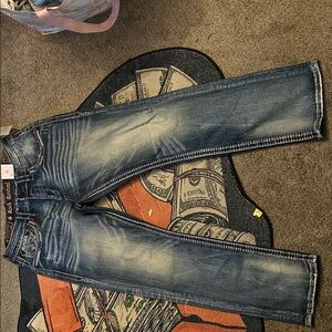 Rock Revival Men's Faded Blue Straight Jeans